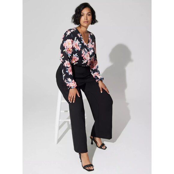 Torrid Studio Crepe De Chine Button Front Long Sleeve Floral Blouse Plus Size 2 - Picture 1 of 5